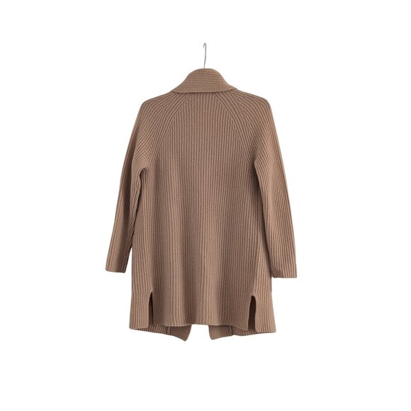 ⭐Ann Taylor 100% Cashmere Ribbed Shawl Collar Cardigan Sz SP Camel Beige EUC - Picture 3 of 6